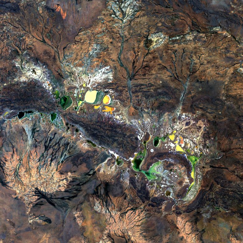 Aerial view of effects of climate change on the environment